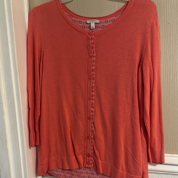 Talbots Tops - Women's Coral Cardigan by Talbots Small Petite Peak Back in Coordinating Fabric